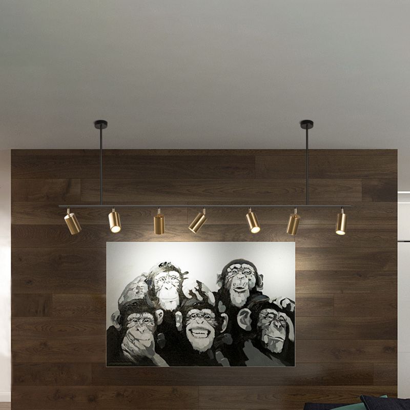 Cilindros Luz de techo colgante Simplicidad Estilo de metal Metal Black Island Light