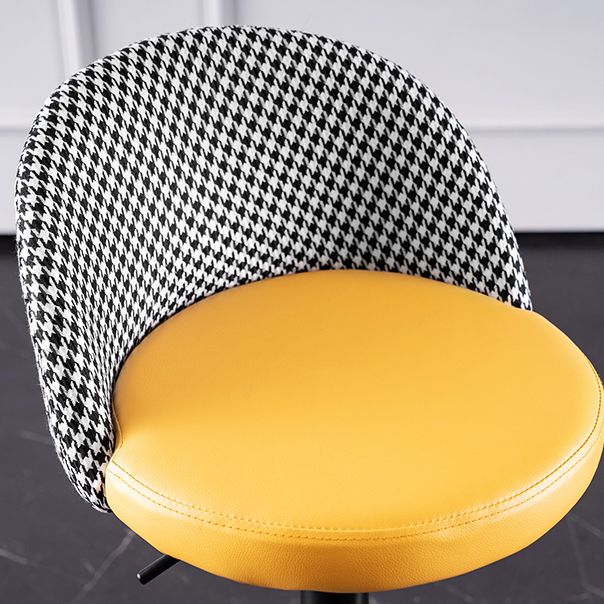 Contemporary Leather Home Stool Matte Finish Adjustable Footrest Barstool