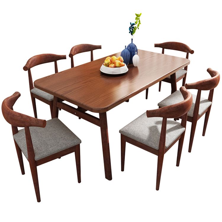 Contemporary Style Home Dining Table Rectangle Shape Dining Table with 4 Legs Base