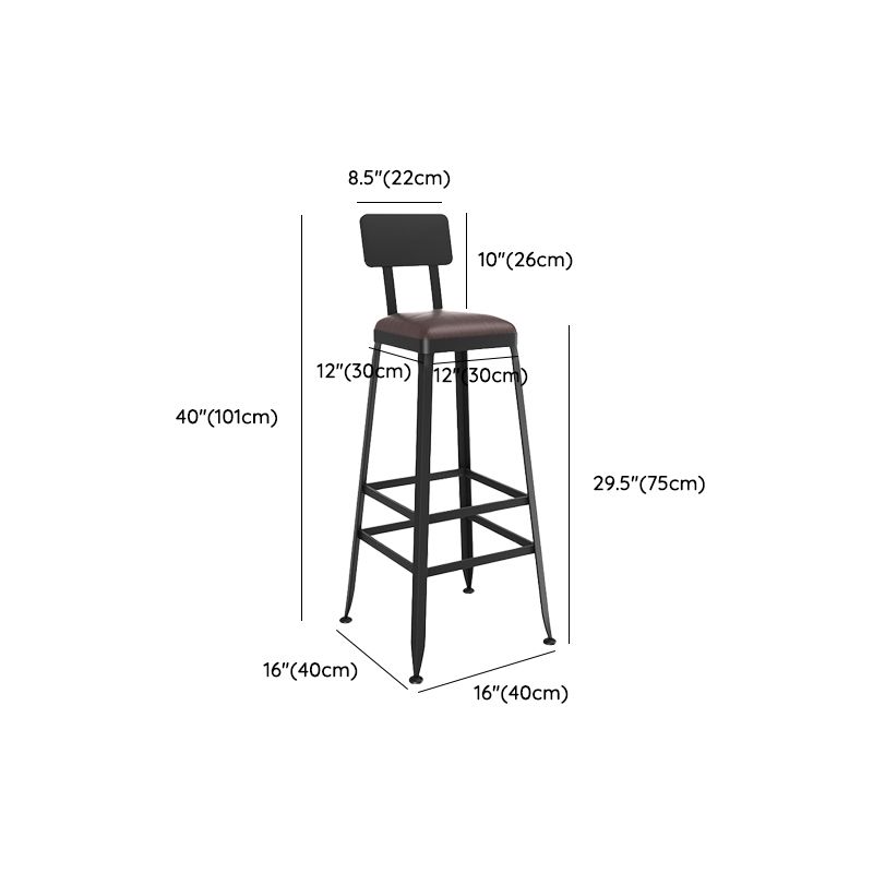 Black Contemporary Counter Height Stools Low Back Bar Stools