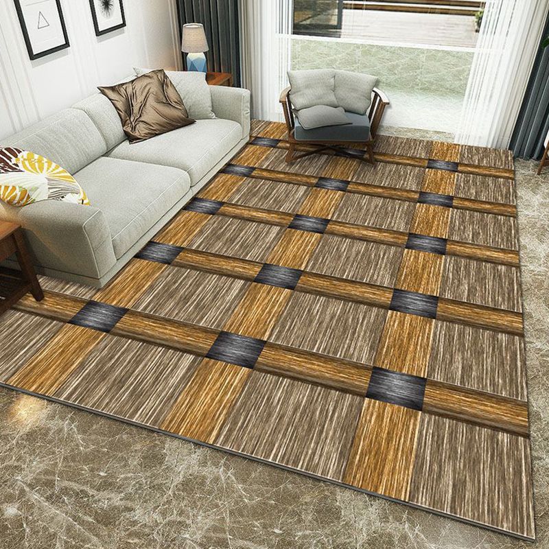 Multi-Color Geometric Rug Polypropylene Contemporary Rug Washable Stain Resistant Non-Slip Carpet for Home