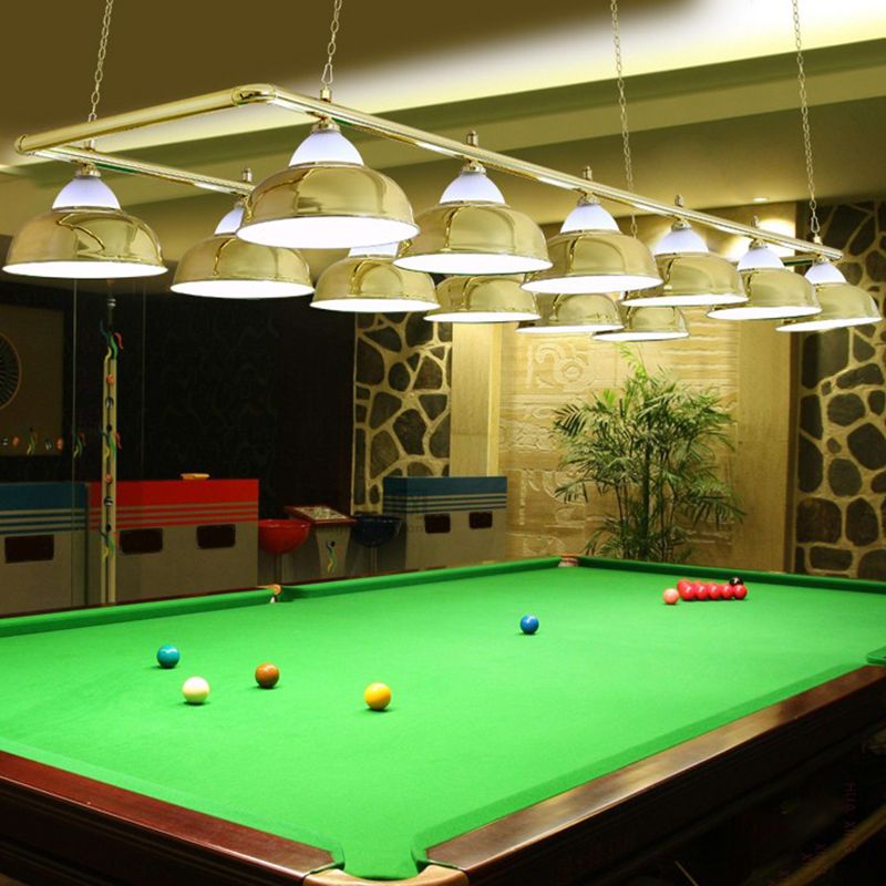 Metal Mirrored Bowl Island Pendant Light Industrial Billiard Room Suspended Lighting Fixture