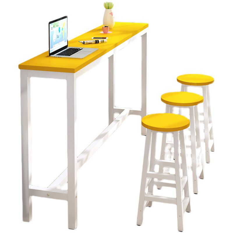 Industrial Trestle Bar Stool Table Metal and Wood Bar Wine Table