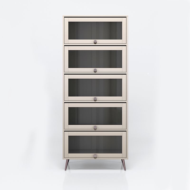 Modern Style Bookcase Wood Bookshelf with Door for Home Office