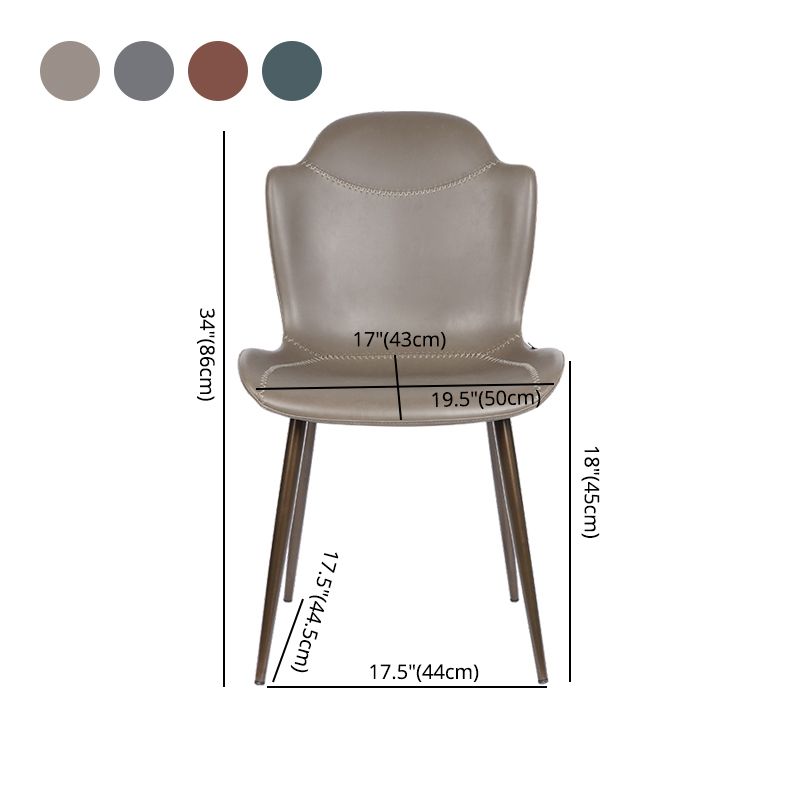 Chaises de bras de salle à manger en cuir moderne