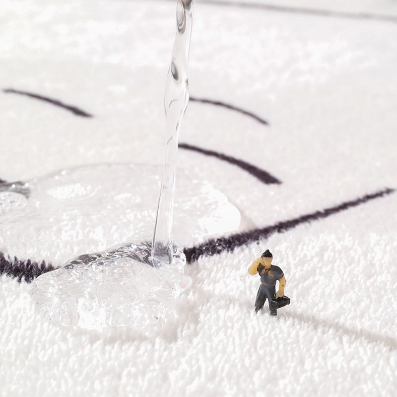 Beige Modern Rug Polyester Color Piece Rug Stain Resistant Rug for Living Room