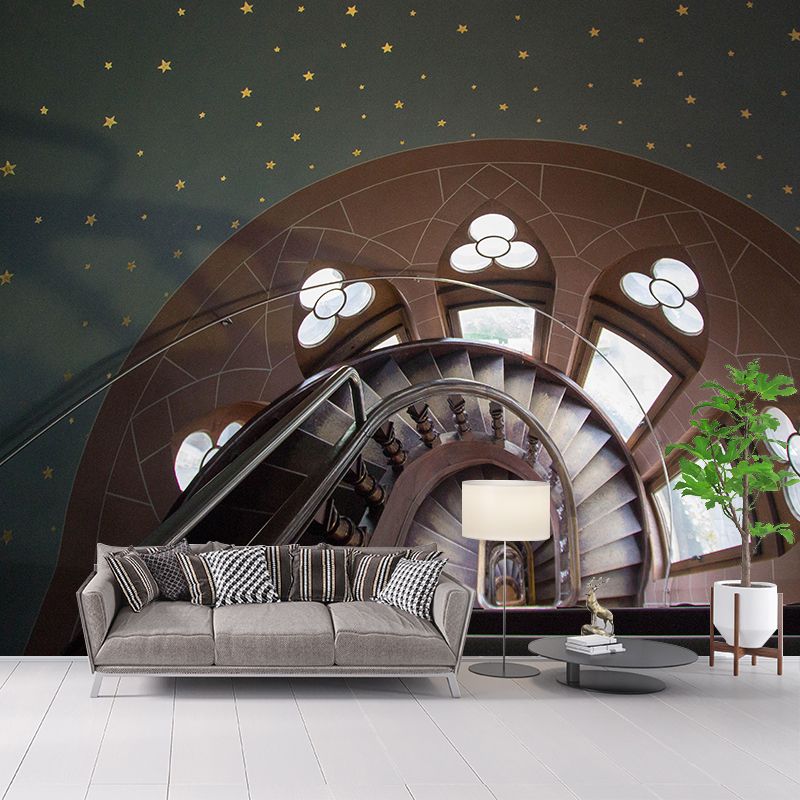 Spiral Staircase Mural Wallpaper Custom-Made Wall Covering for Meeting Room