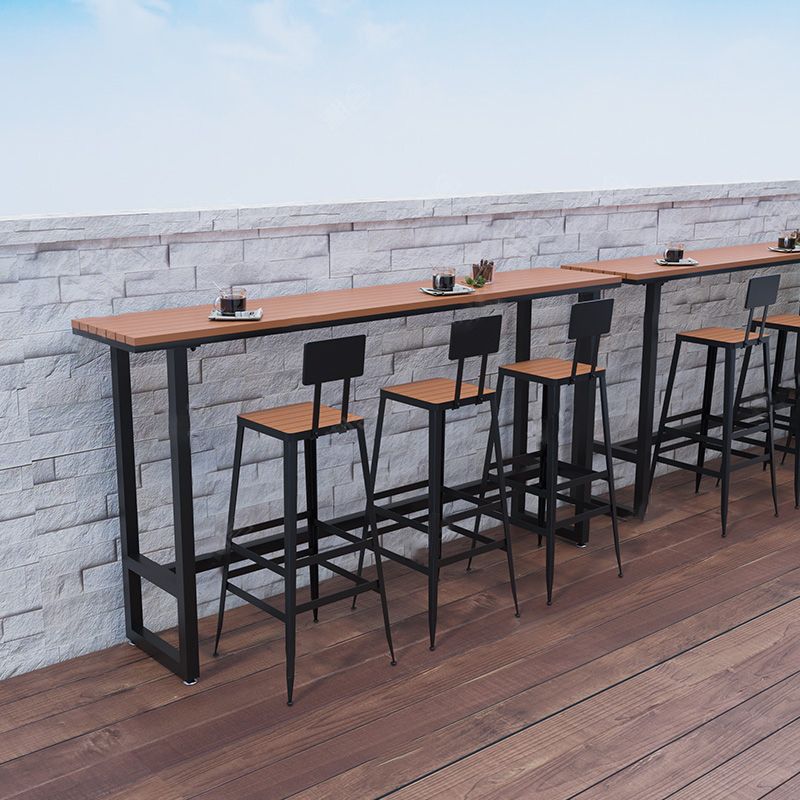 Outdoor 42-inch Height Bar Table Industrial Style Wood Bar Table
