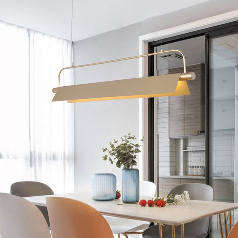 Single Modernism Golden Ceiling Light Metal Kitchen Island Lighting for Foyer