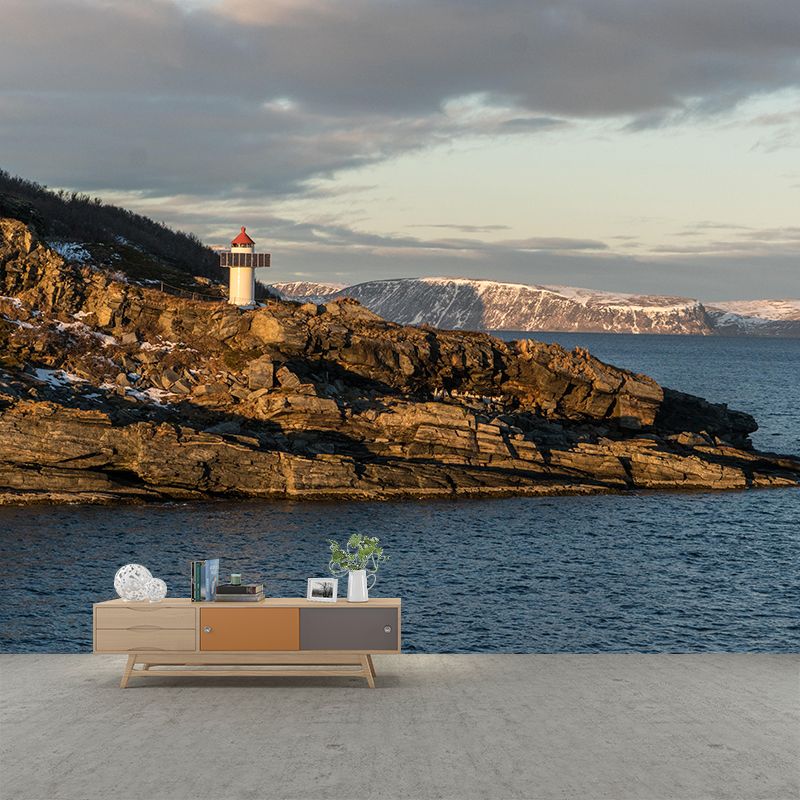 Photography Nautical Mural Wallpaper Lighthouse Scene Wall Decor Bathroom Wall Murals