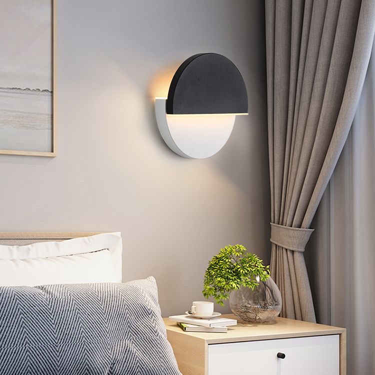 1-Light Black Minimalism Sconce Light Fixtures Iron Wall Lamp Sconce for Bedroom