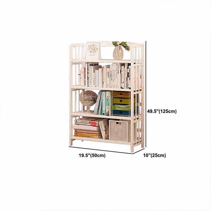 White Simple Open Back Bookshelf Adjustable Bookcase for Office