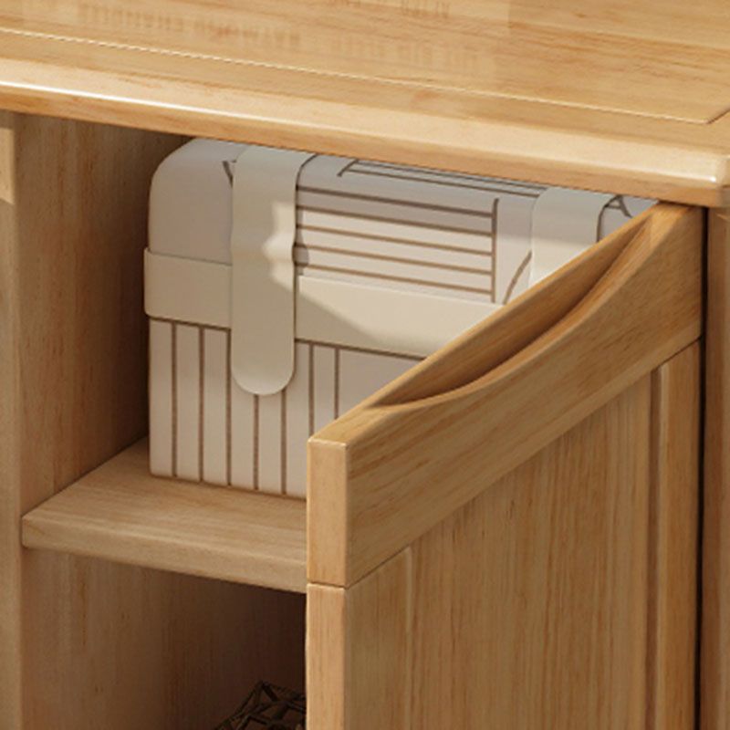 Contemporary Rubber Wood Storage Chest Horizontal Chest with Drawers