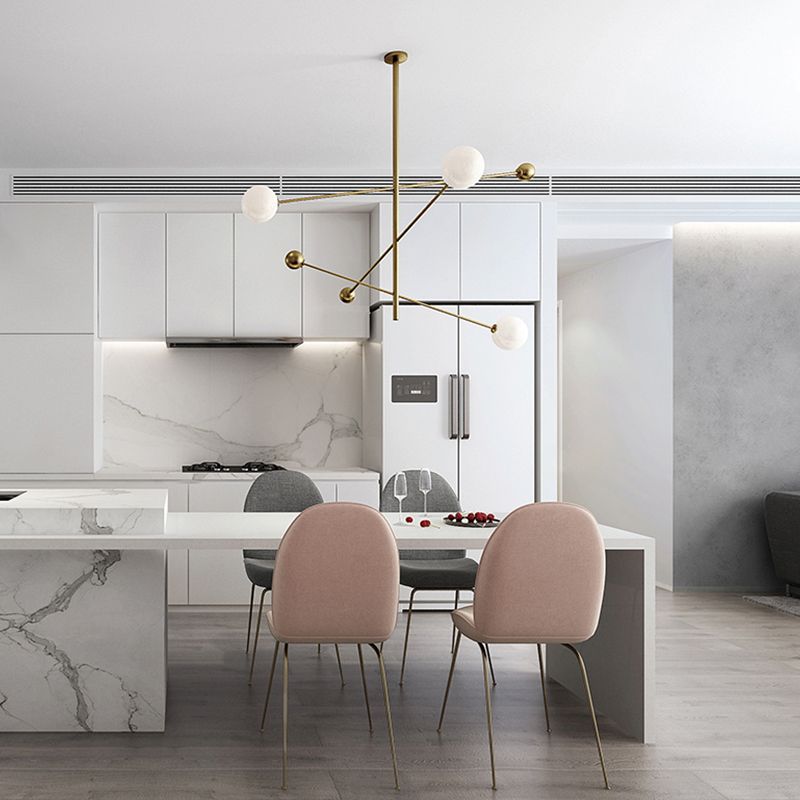 Metal Chandelier Modern 3 Lights Chandelier Lamp in Gold for Restaurant