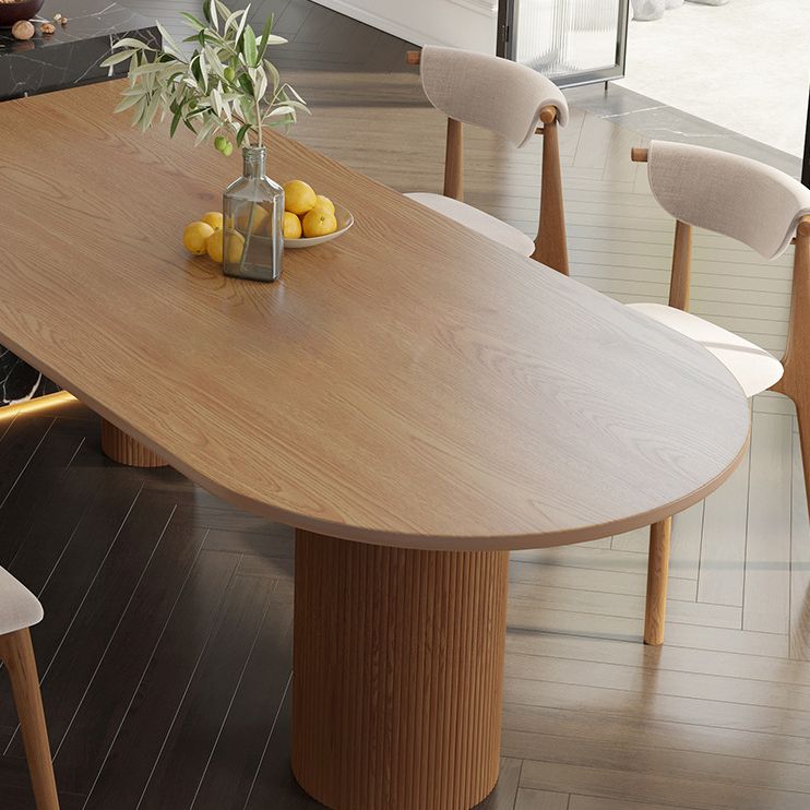 Island Platform Dining Table Contemporary Solid Wood Dining Table