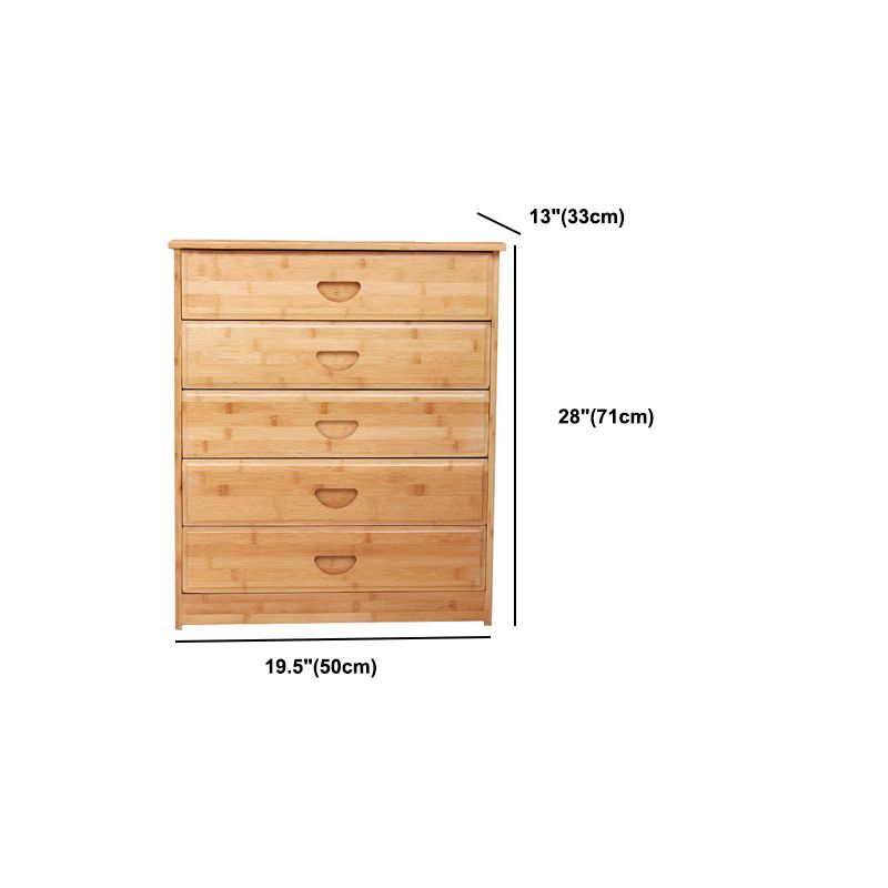 Contemporary Brown Accent Chest Rectangle Chest with Grooves Drawers
