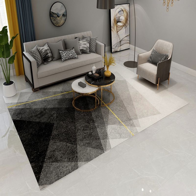 Contemporary Lounge Rug Multicolor Heathered Geometric Rug Polypropylene Stain Resistant Machine Washable Anti-Slip Rug