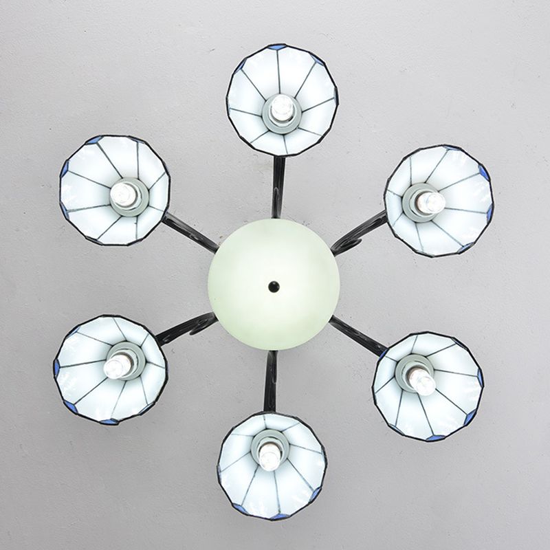 Administrateur de plafond de chambre à coucher en verre semi-chasseur ombré Tiffany