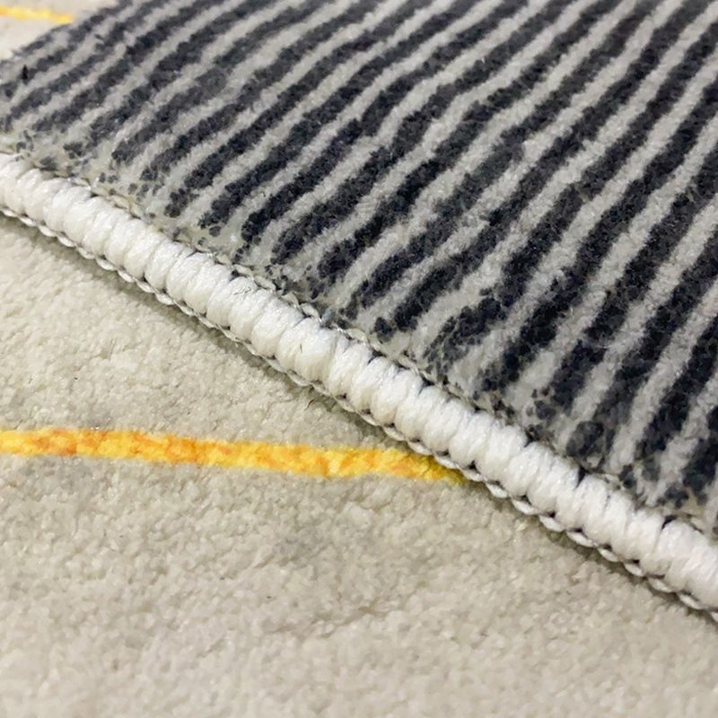 Black Modern Area Rug Polyester Striped Indoor Rug Non-Slip Backing Rug for Living Room