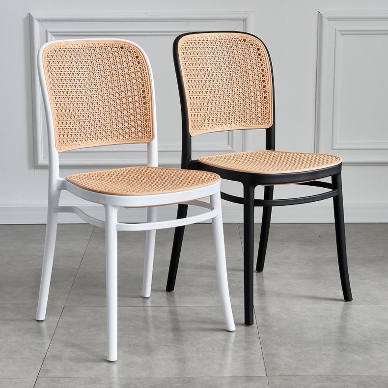 Contemporary Bar and Counter Stool Rattan Full Back Stool with 4 Legs