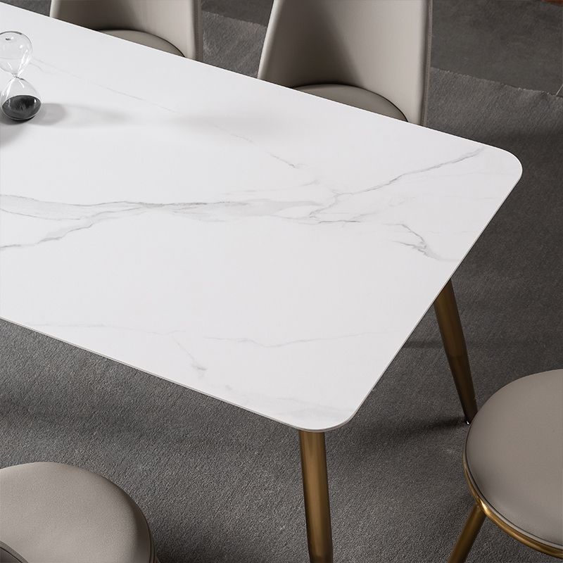 Luxury 1/2/5/7 Piezas Juego de comedor de comedor sinterizado Mesa de comedor con sillas de cuero