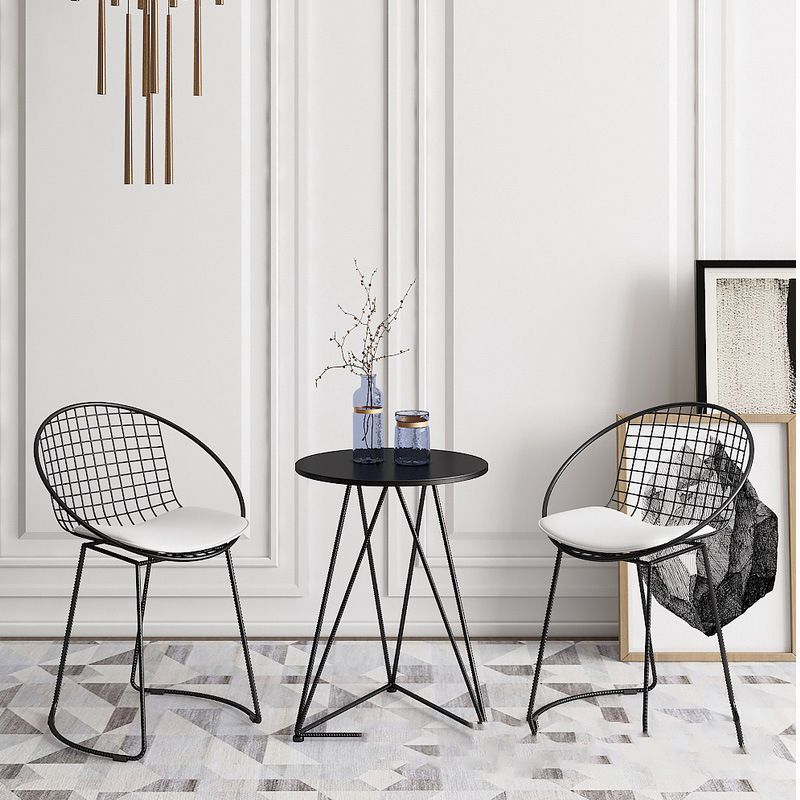 Metal Counter Table Set 1/2/3 Pieces Contemporary Round Pub Table Set