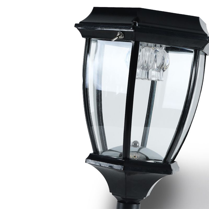 Bell Shade Solar LED Stake Lamp Traditional Clear Glass Garden Landscape Light with Switch