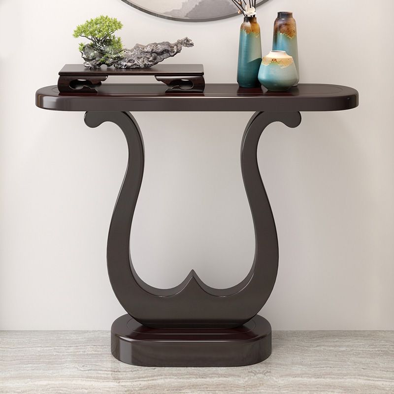 Mid Century Modern Console Table 33.46-inch Tall Solid Wood End Table