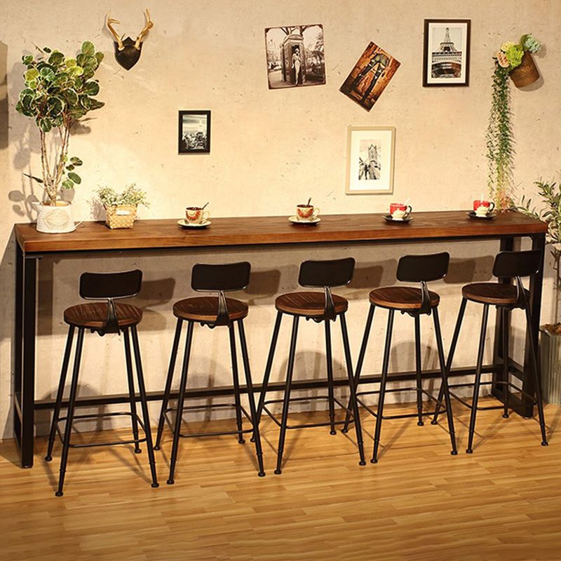 Industrial Rectangle Bar Table Set 1/6/9 Pieces Wood Counter Table