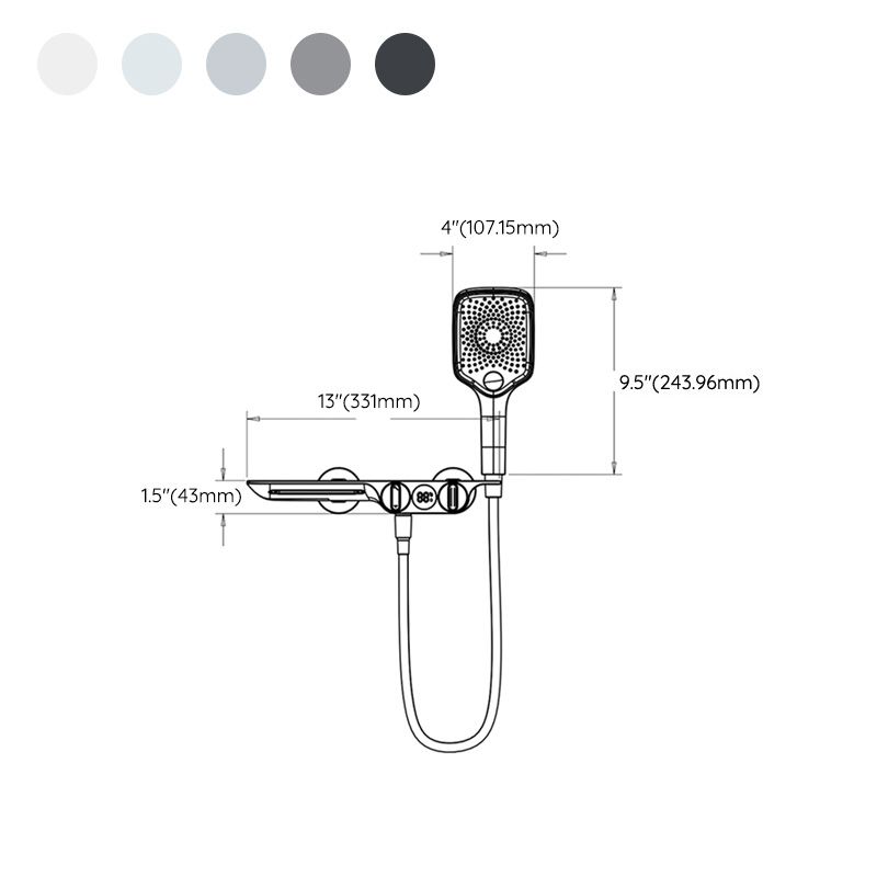 Modern Plain Shower Trim Adjustable Water Flow Wall Mount Shower Head Combo