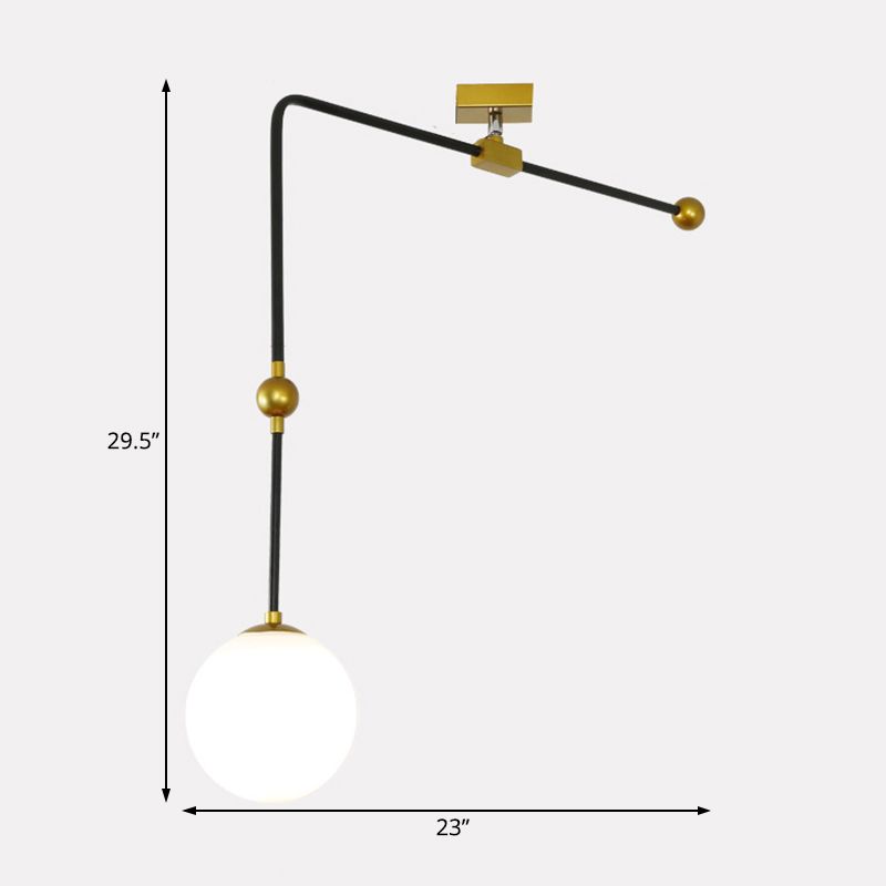 Global Global Hanging Light Modernism Style 1 cabeza Lámpara colgante negra con varilla de metal ajustable