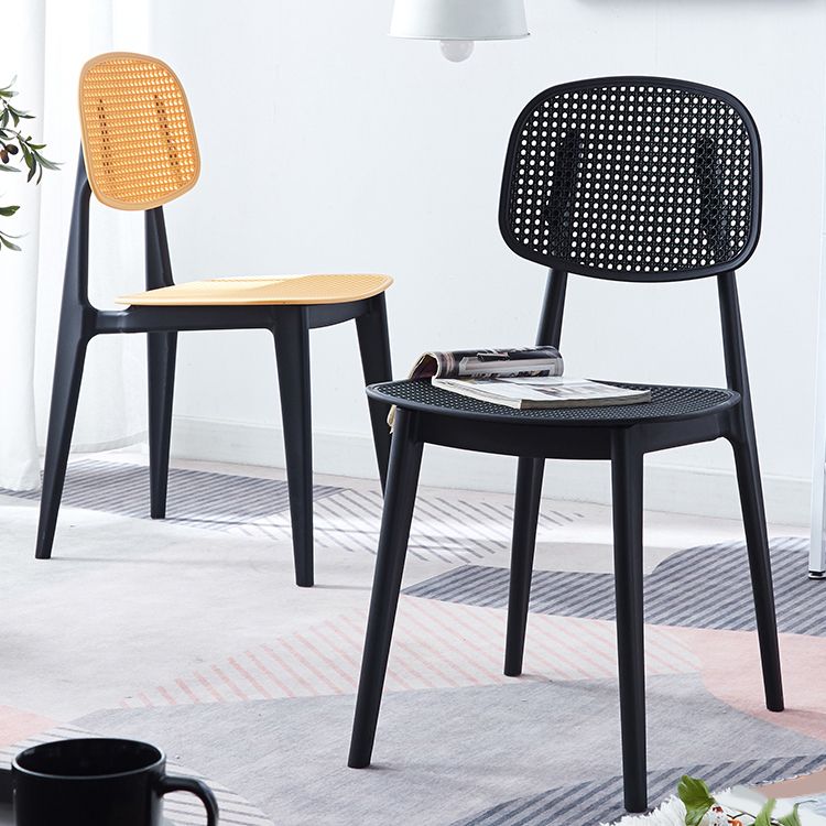 Contemporary Style Open Back Plastic Dining Side Chair for Dining Room