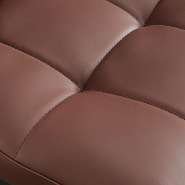 Sillas de comedor sin brazos de cuero modernas, sillas laterales tapizadas con patas de metal