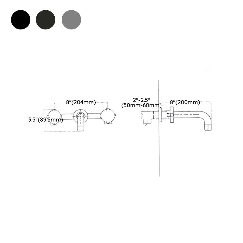 Knob Handle Wall Mounted Bathroom Faucet Industrial Vintage Sink Faucet