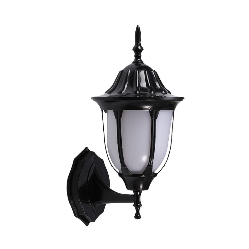 Black Finish 1 Head Wall Mounted Lamp Lodges White Plastic Pig Cage Sconce Lighting for Passage