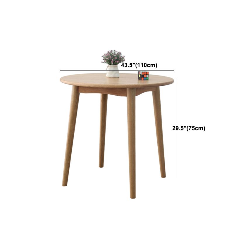 Round Dining Table Natural Contemporary Style Solid Wood Dinner Table for Home Kitchen