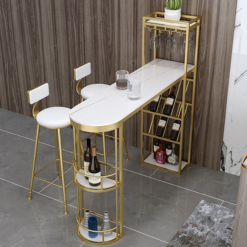 Modern Style Stone Bar Table Set 1/2/3 Pcs Specialty Pub Set for Indoor