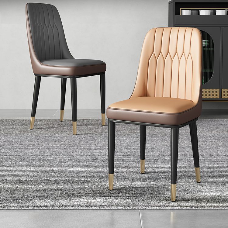 Contemporary Style Metal Dining Chairs Dining Armless Side Chair for Kitchen