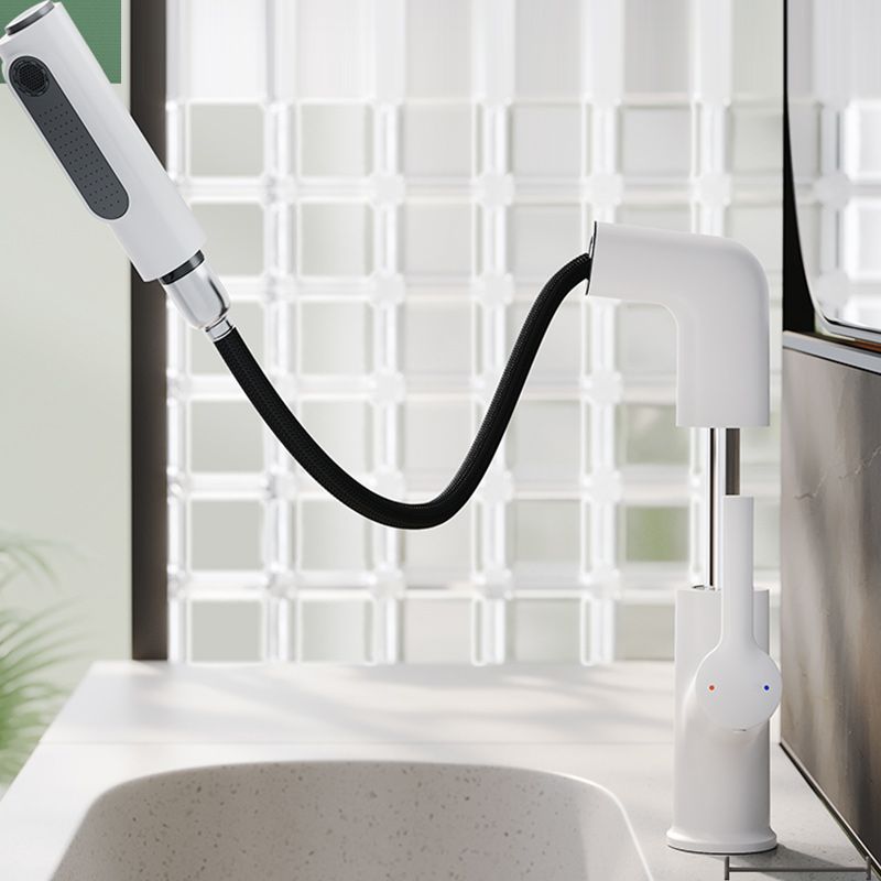 High-Arc Bathroom Vessel Faucet Swivel Spout with Pull Out Sprayer