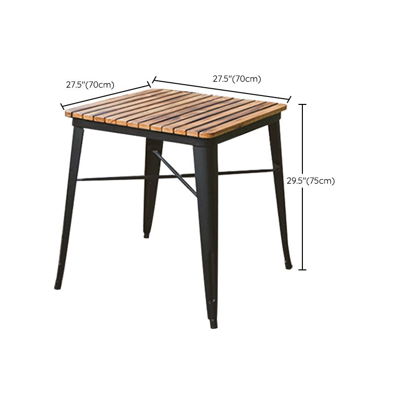 Industrial 1/5 Pieces Metal Dining Set Reclaimed Wood Dining Table Set for Outdoor