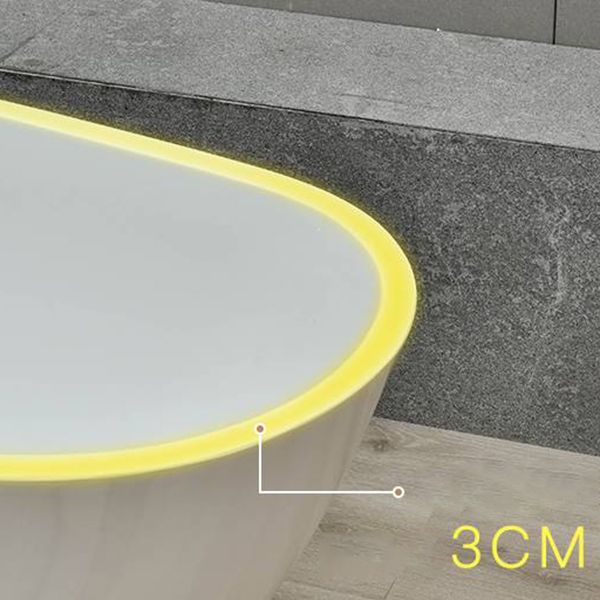 Center Modern Bathtub Freestanding Acrylic Soaking White Bath