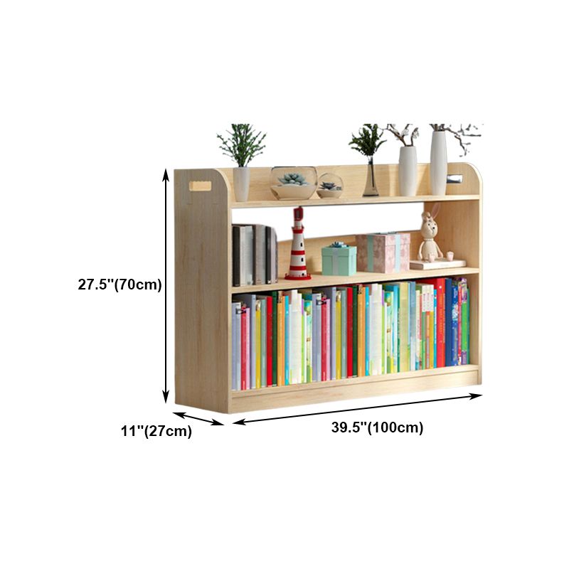 Natural Urban Etagere Bookshelf Oak Wood Open Bookcase for Home