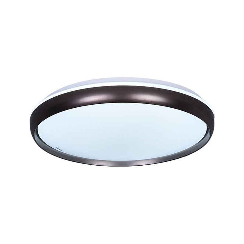 Slim Round Ceiling Lamp Modernism Metallic LED Dark Brown/Copper/Dark Gold Flush Mount Lighting Fixture for Parlor