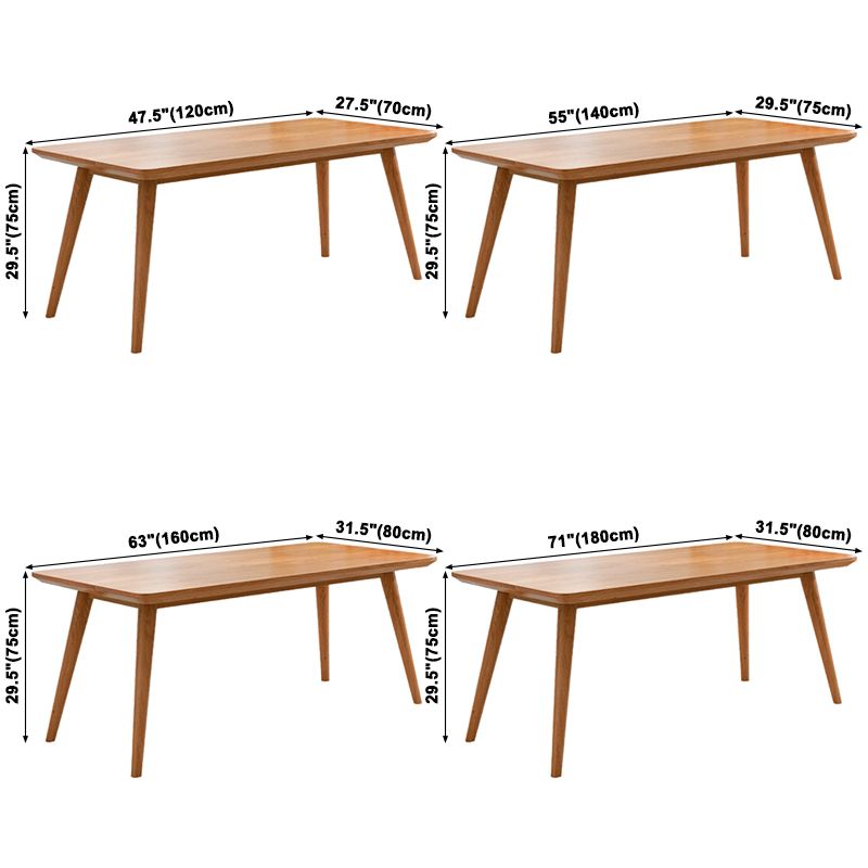 Mesa de cocina de madera sólida de pino mesa de comedor rectangular moderna con 4 patas para restaurante