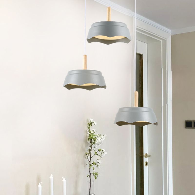 Drum Living Sala Suspension Pendse Metal 3 luces Modernismo Luz de techo colgante