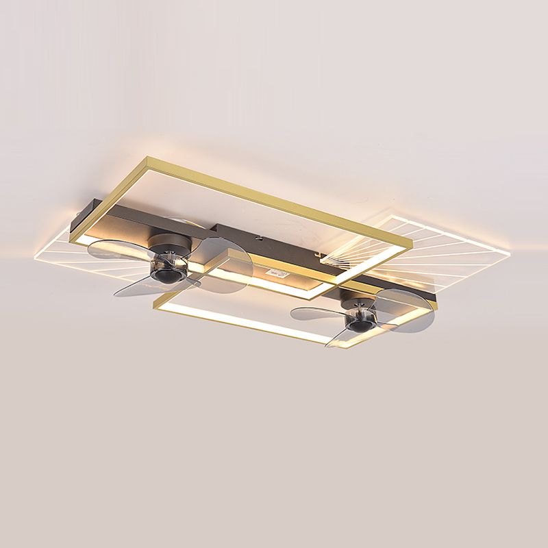 Modern Ceiling Mount Lamp Simple LED Ceiling Fan Light with Acrylic Shade for Living Room