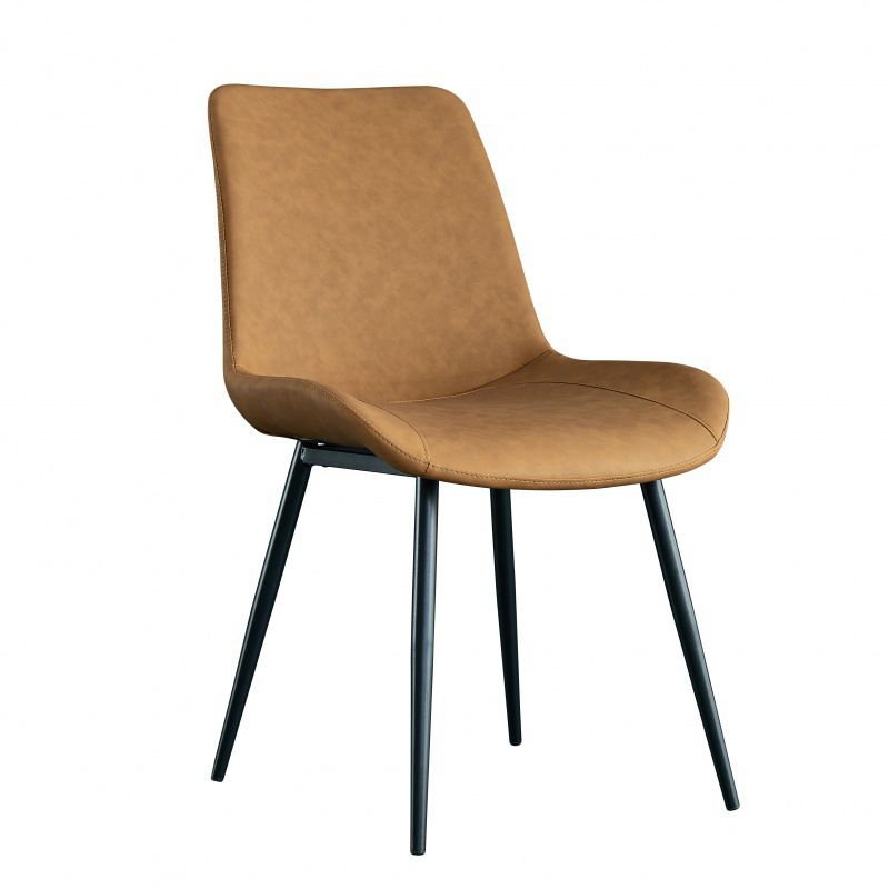 Moderner Parsons Side Stuhl Matte Finish Lederkrümmungsstuhl für Brasserie