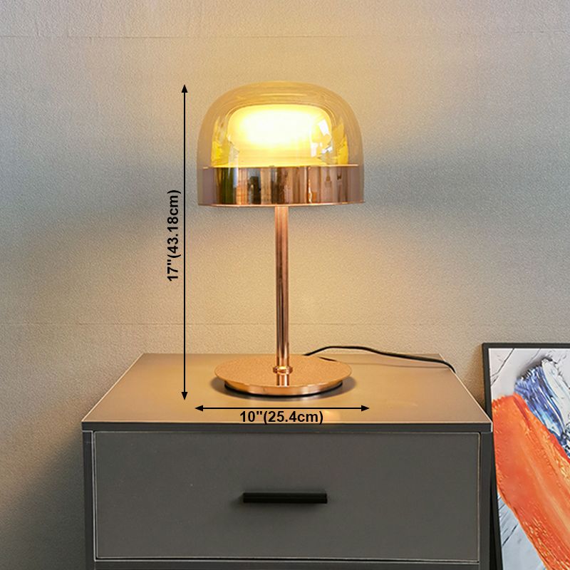 Lampada da tavolo in vetro stile moderno Forma geometrica Lampada da scrivania a 1 luce per camera da letto
