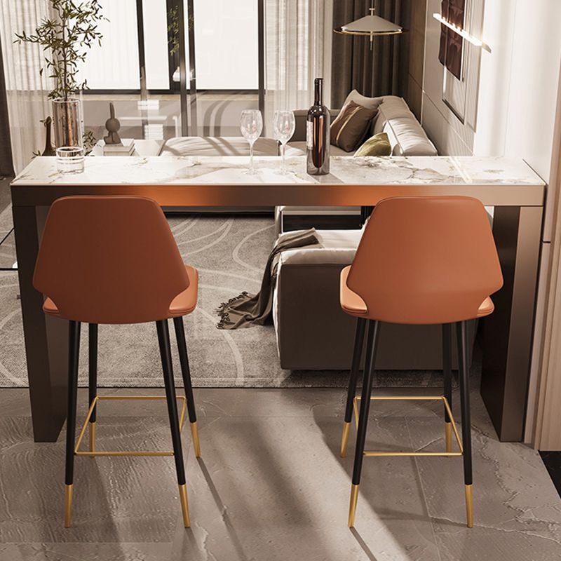 Modern 1/2/3 Pieces Bar Table Set Rectangle Stone Counter Table with Stools for Balcony