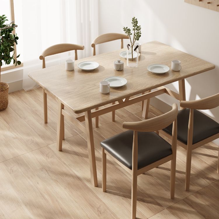 Modern massief houten standaard eetgelegenheidset rechthoekige vorm keuken eetgelegenheid met 4 poten tafel